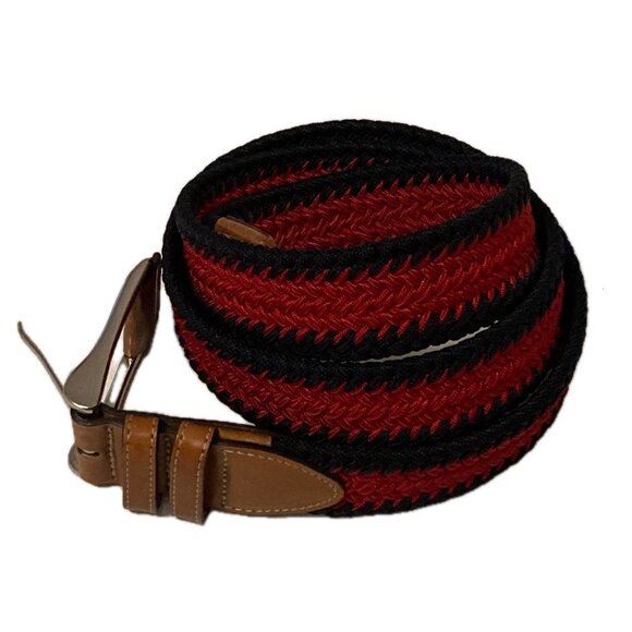 Trafalgar Blue & Red Striped Woven Braided Belt Size 38